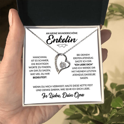 Enkelin Geschenk von Opa - Herzkette