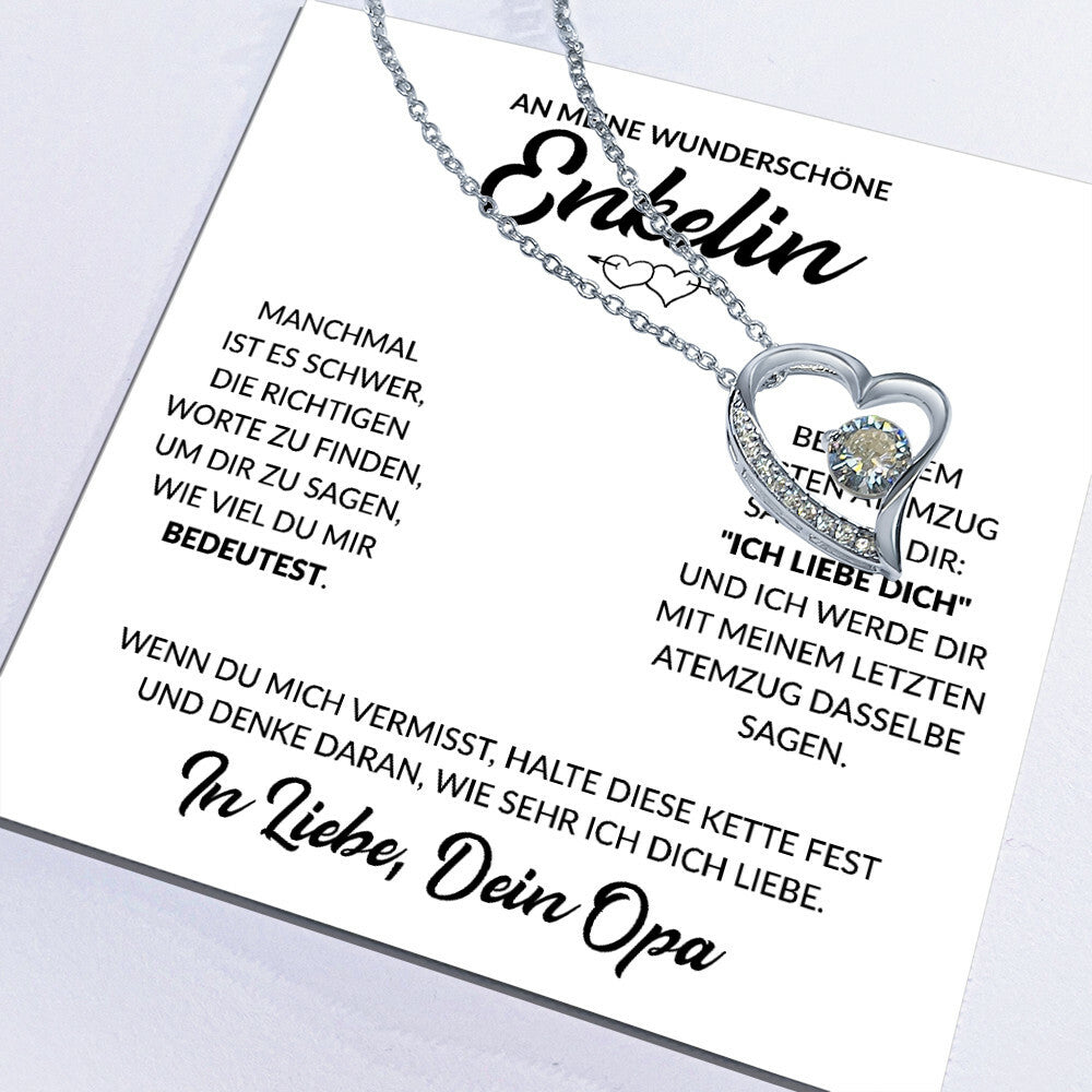 Enkelin Geschenk von Opa - Herzkette