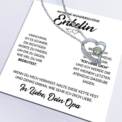 Enkelin Geschenk von Opa - Herzkette