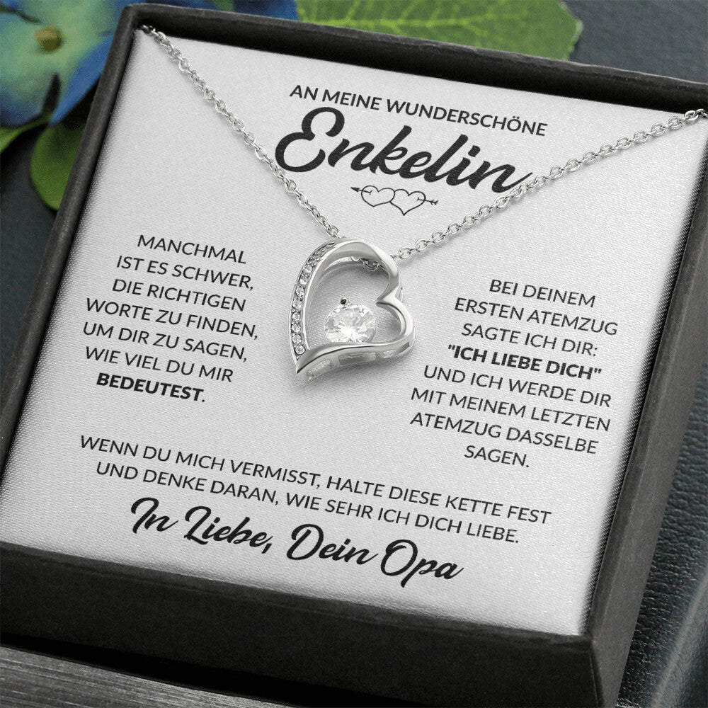 Enkelin Geschenk von Opa - Herzkette