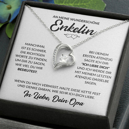 Enkelin Geschenk von Opa - Herzkette