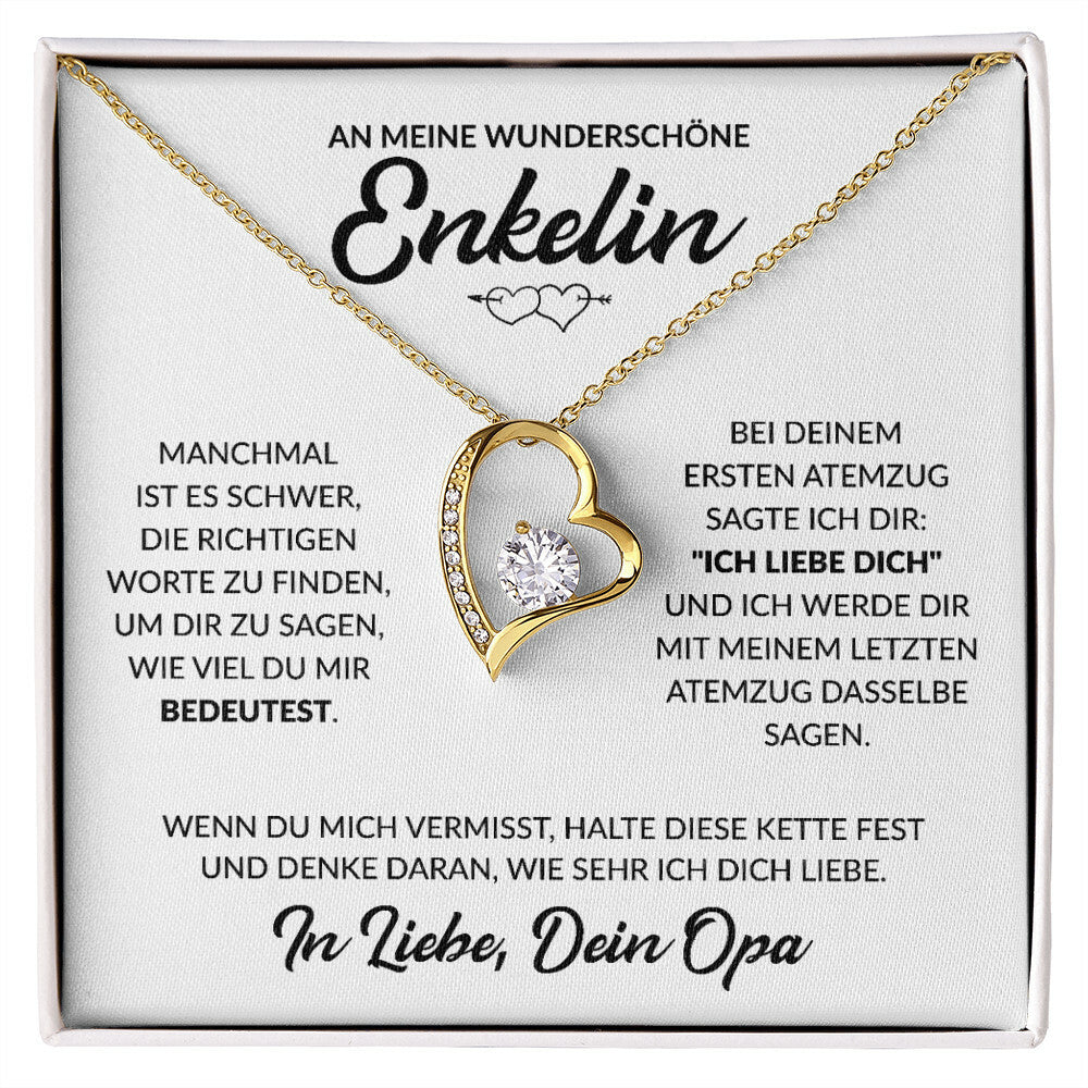 Enkelin Geschenk von Opa - Herzkette