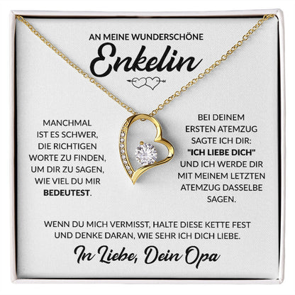 Enkelin Geschenk von Opa - Herzkette