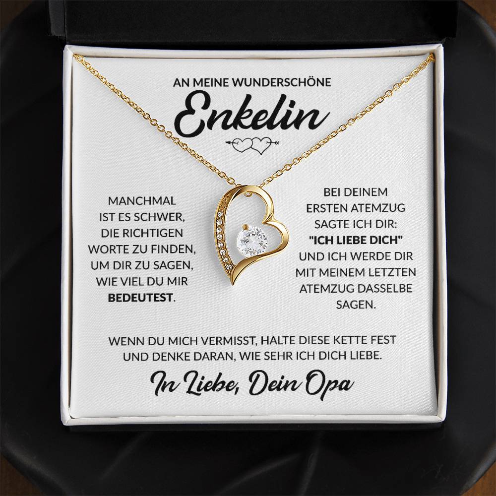 Enkelin Geschenk von Opa - Herzkette
