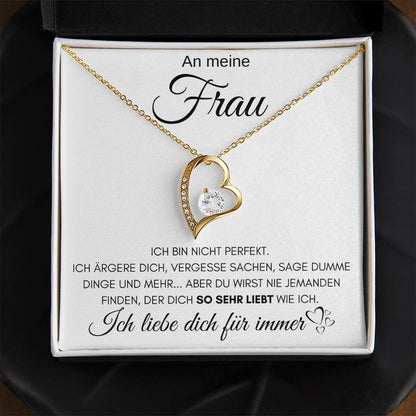 An meine Frau "Ich liebe dich für immer" - Luxus Halskette